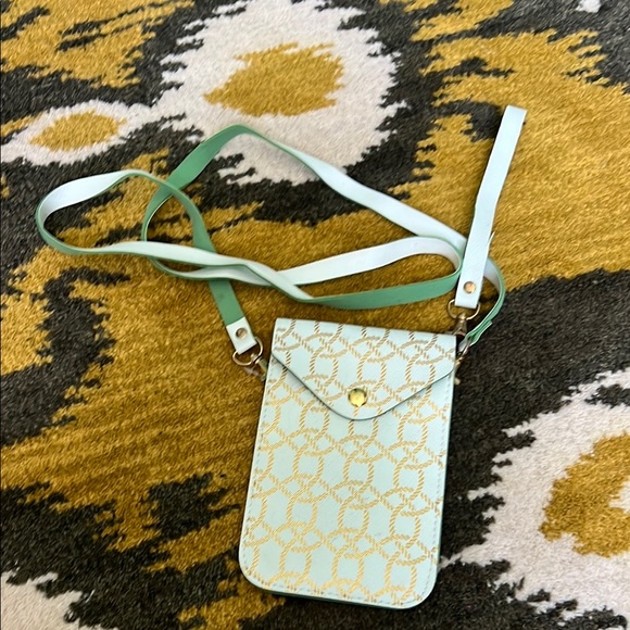 Emblem Allover Print Crossbody Bag in Green